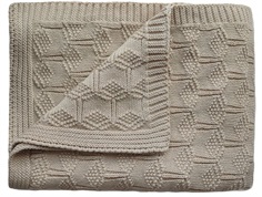 Mushie honeycomb beige strikket babytæppe