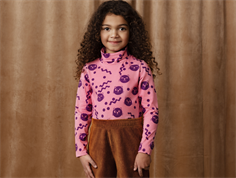 Mini Rodini pink squiggly cats turtleneck bluse