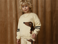 Mini Rodini beige dog stripes sweatshirt