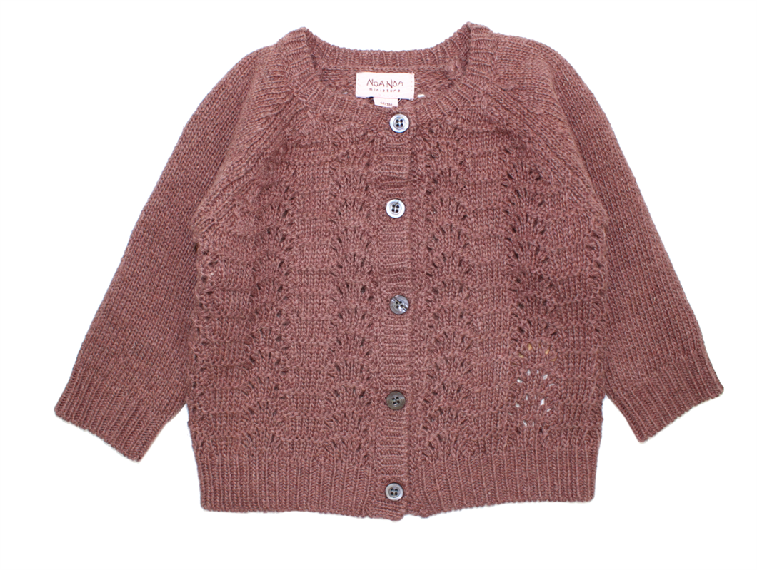 Flåde Produkt Sump Noa Noa Miniature cardigan rose taupe | Baby Basic Wool Knit | TILBUD